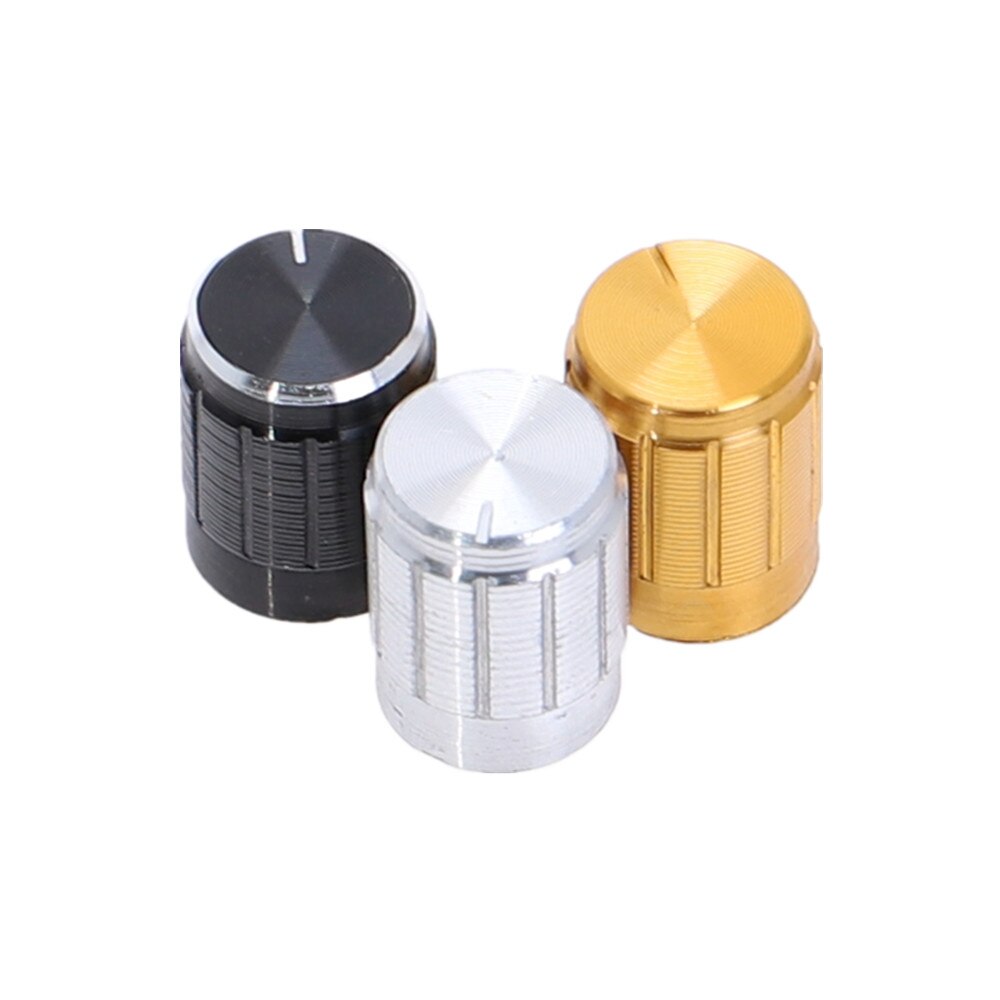 10Pcs Metal 6mm Hole Dia Light Lamp Dimmer Control Rotary Knob Cap 13x17mm Aluminum Volume Control Rotary Knobs