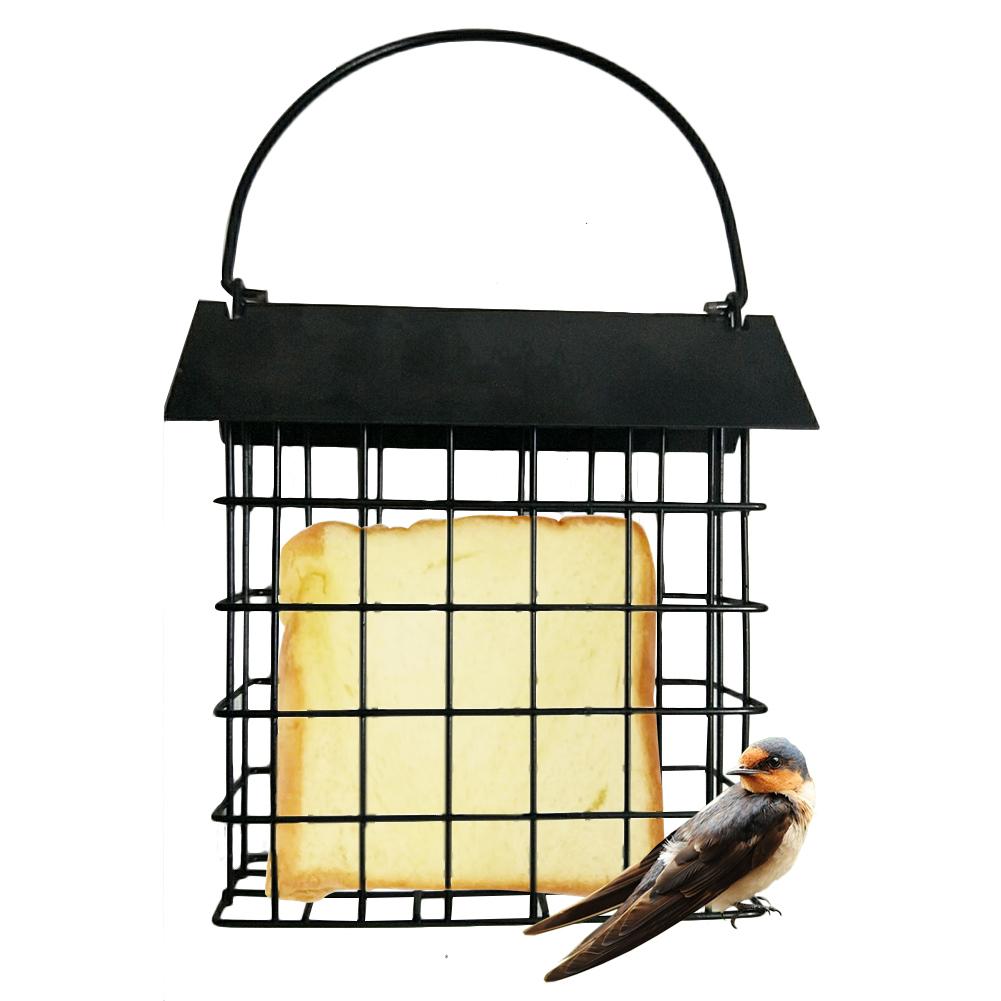 Square Bread Block Bird Feeder Outdoor Bird Food Device Suet Feeder Bird Cage House Bird Feeder with Roof Square Food Dispenser: Default Title