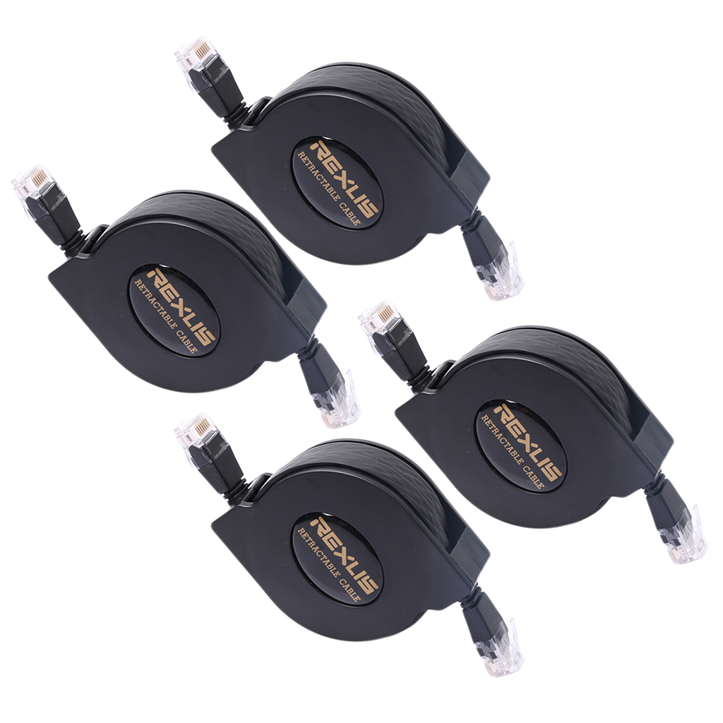 4x Cat-6 Gigabit Ethernet Intrekbare Kabel Voor Wifi Router Lan Netwerk 2 M