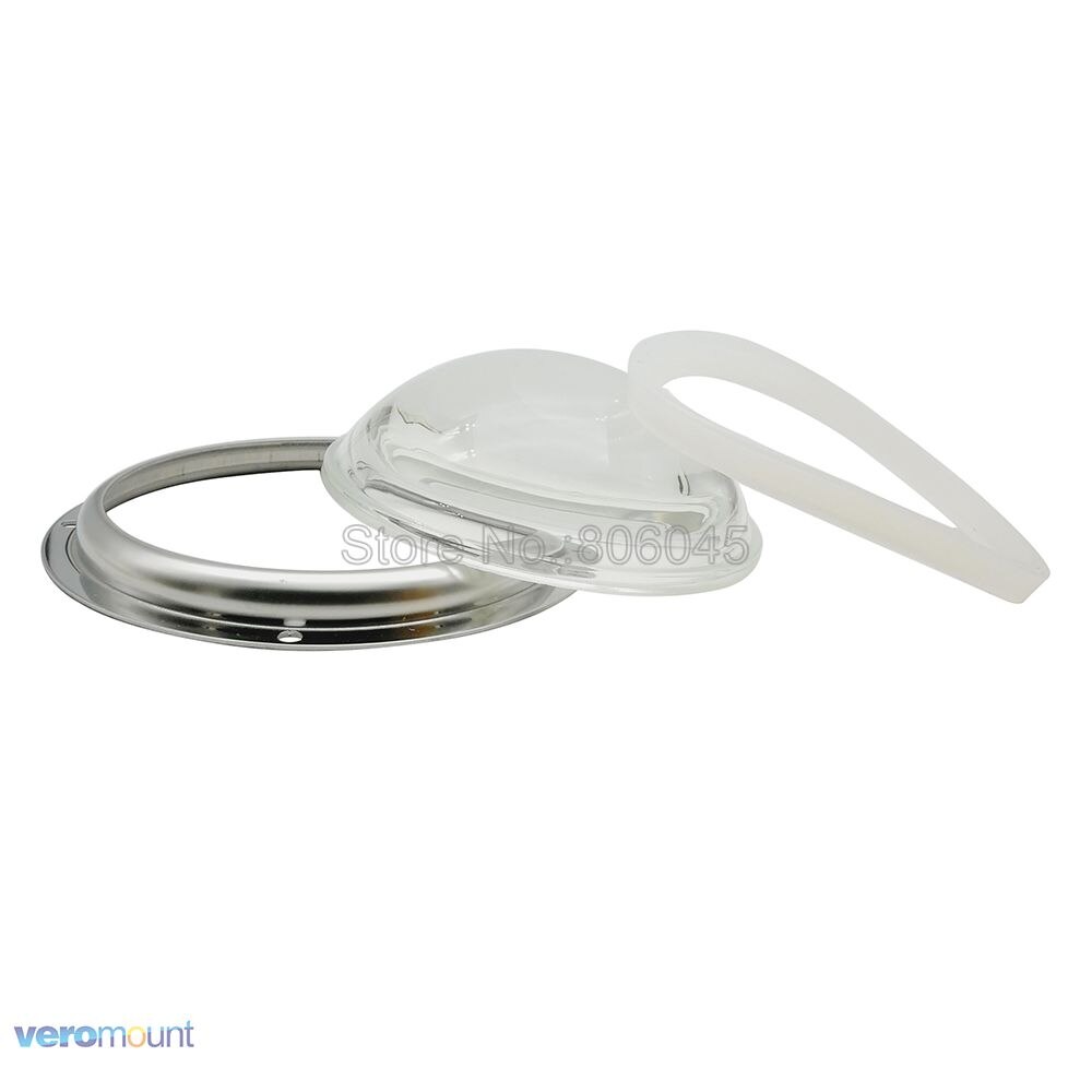 100mm Glas LED Lens Stralingshoek 120 Graden Lens met Siliconen Ring en Bevestigingsbeugel 3 in 1 Kit voor Cree CXA3590 CXB3590 LED