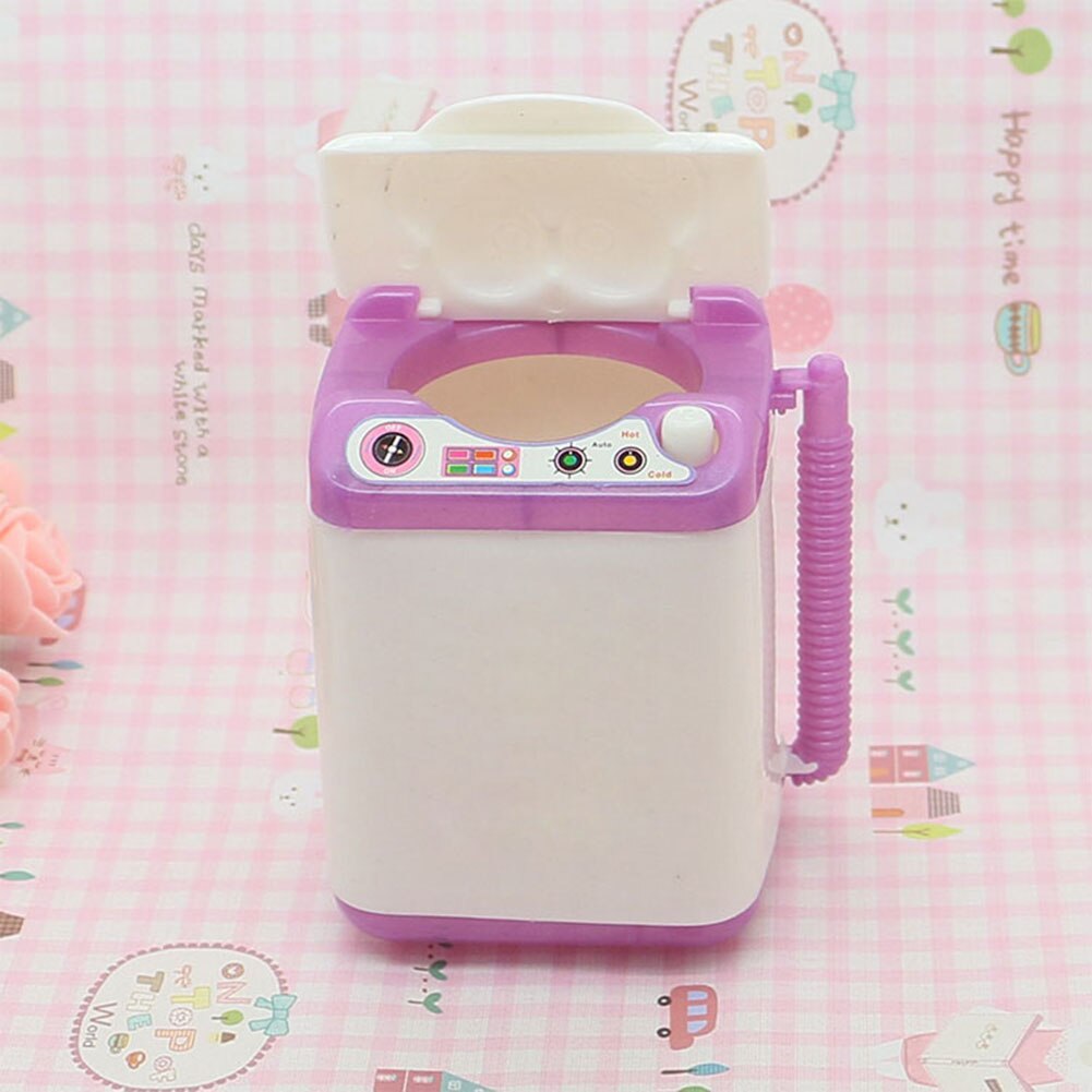 Leuke Siliconen Pop Wasmachine Mini Wasmachine Poppenhuis Meubels Accessoire Voor High Poppen Baby Speelgoed