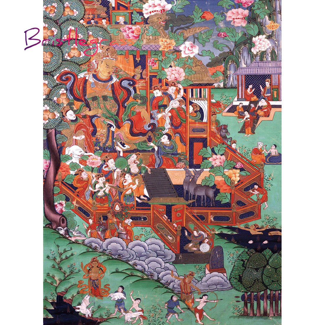 Bristlegrass Houten Legpuzzels 500 1000 Stuks Pema Gyalpo Tibetaanse Boeddhistische Art Thangka Schilderijen Educatief Speelgoed Home Decor: 500 Piece