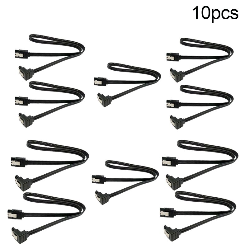 Sata 3.0 kabel sata iii 6gb/ s ret vinkel 90 grader til hdd harddisk 40cm kabel oplader dataoplader kabler stik: 10 stk