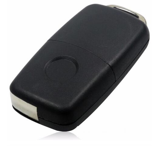 Coque de clé télécommande pliable à 2 boutons, pour VW Polo Transporter Golf lame non coupée, étui de clé de voiture sans puce, clé d&#39;entrée sans clé