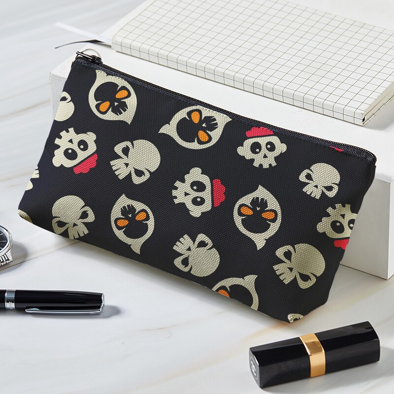 Skull Print Vrouwen Outdoor Opbergtas Toiletartikelen Organiseren Cosmetische Tas Draagbare Rits Vrouwelijke Reizen Make Up Gevallen