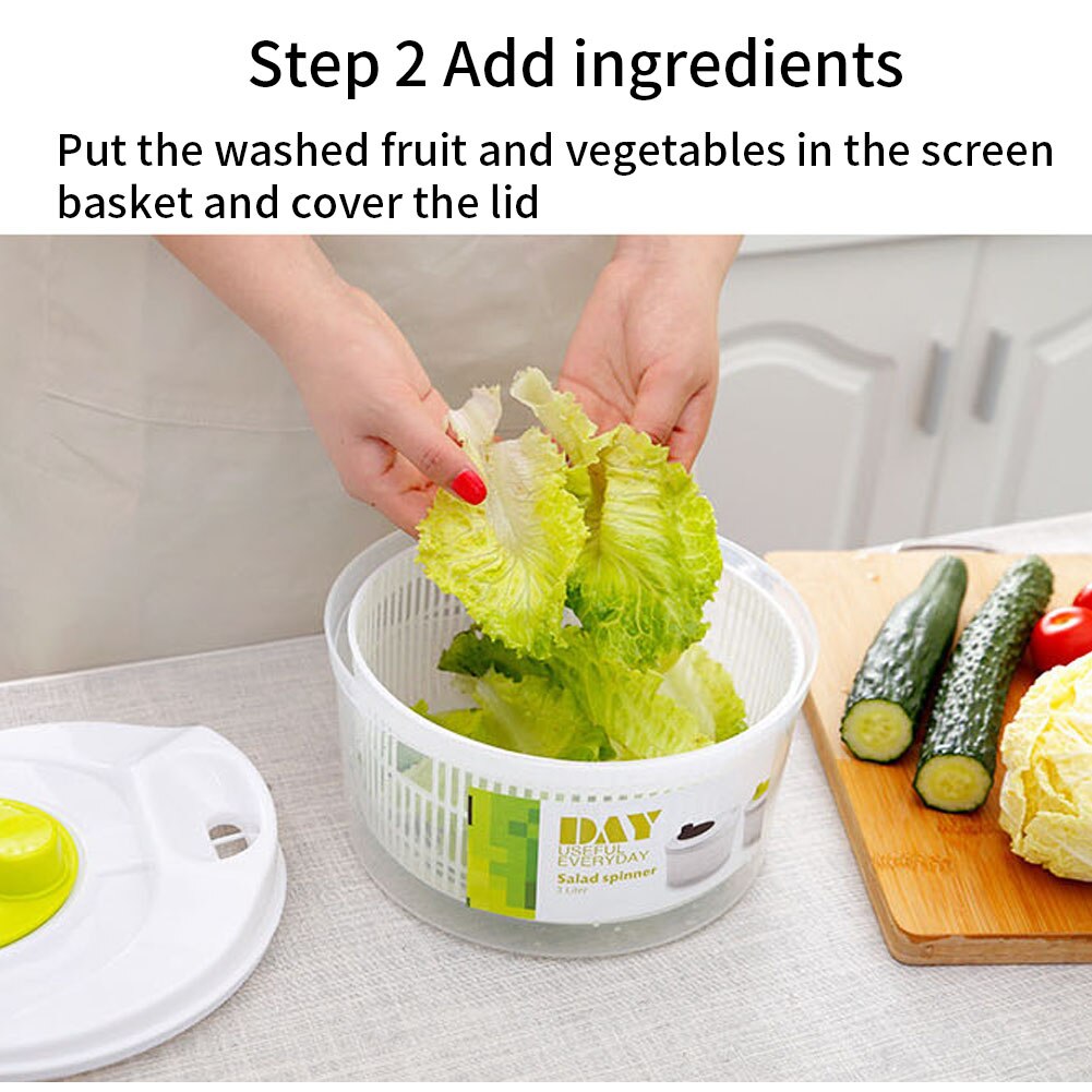 Salade Spinner Sla Greens Wasmachine Droger Drain Scherper Zeef Voor Wassen Drogen Lommerrijke Fruit Groenten Keuken Accessoires