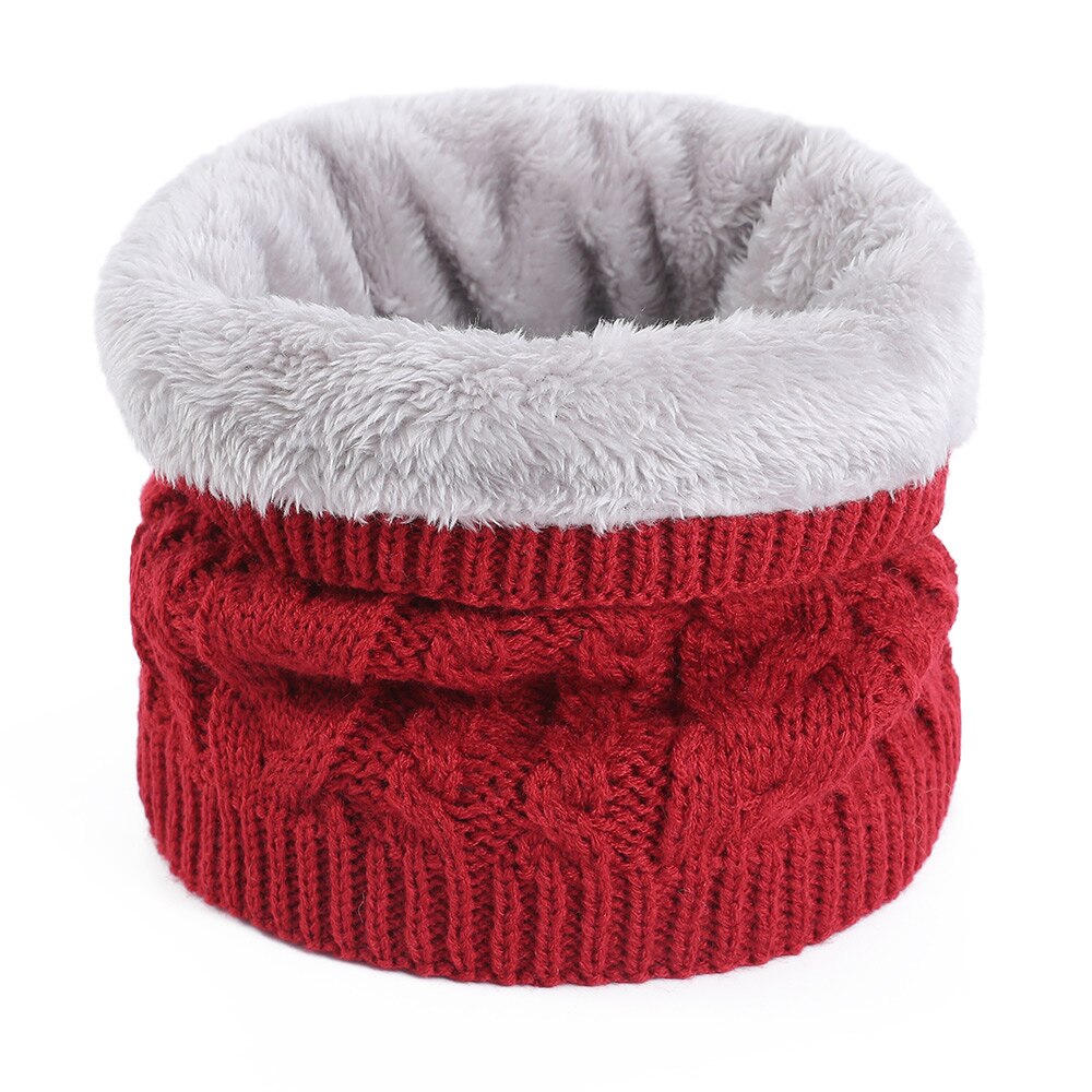 Vinterscarf för kvinnor twist ring scarf herr/kvinnor varm halsduk plus sammet tjock stickad haklappsbomull för att skydda halshaklappen