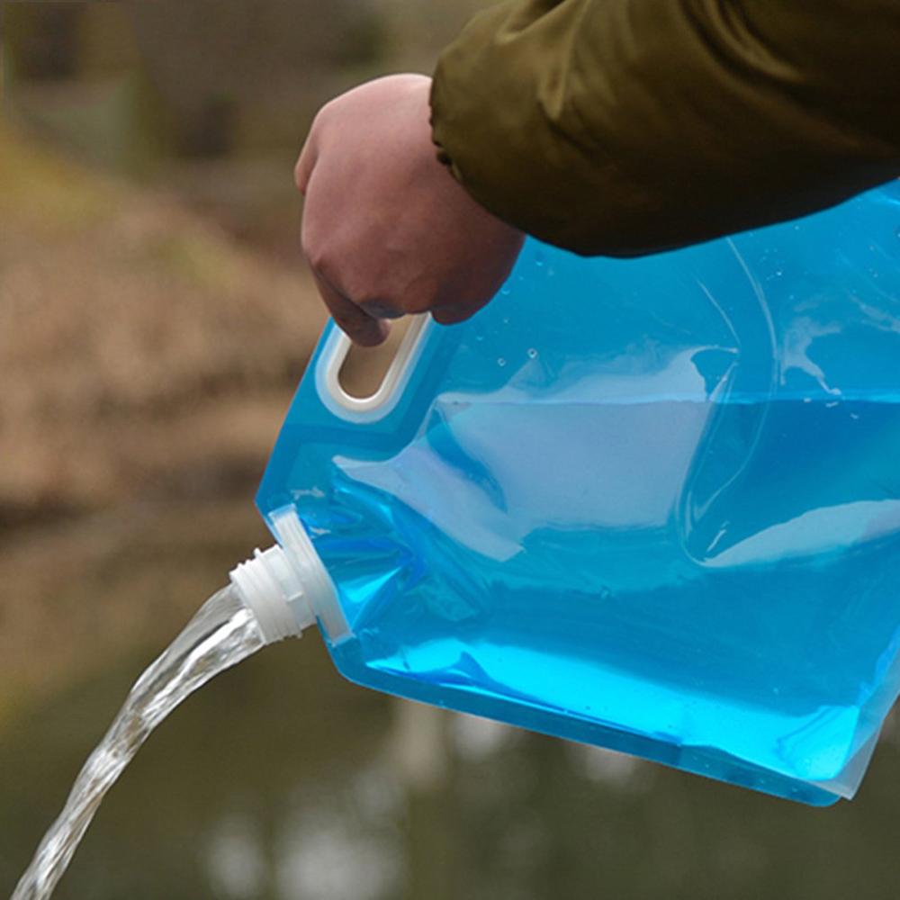 Sammenklappelig vandpose til udendørs opbevaring af vand til rejser og bjergbestigning bærbar plastikpose