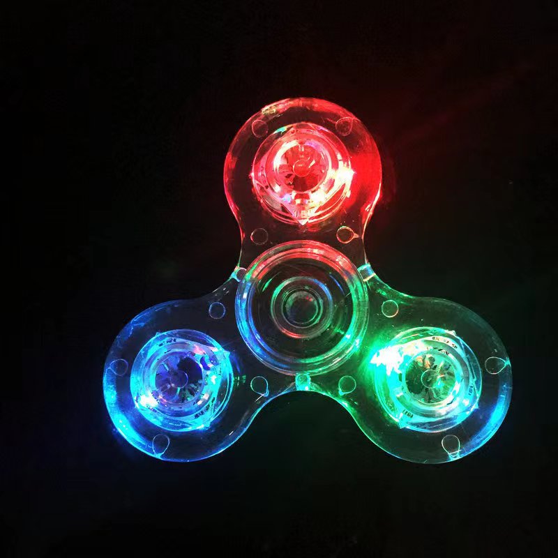 Luz LED luminosa Fidget Spinner mano Top Spinners que brilla en la oscuridad luz EDC Figet Spiner dedo alivio del estrés Juguetes