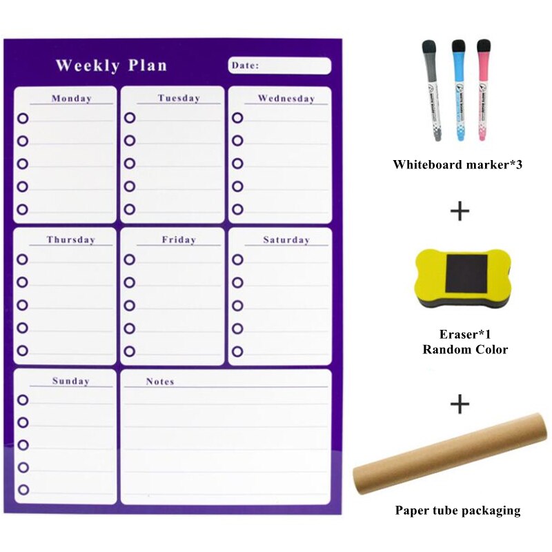 Magnetic Weekly & Monthly Planner Children's Summer Vacation Winter Daily Time Management Message Drawing Whiteboard: 3