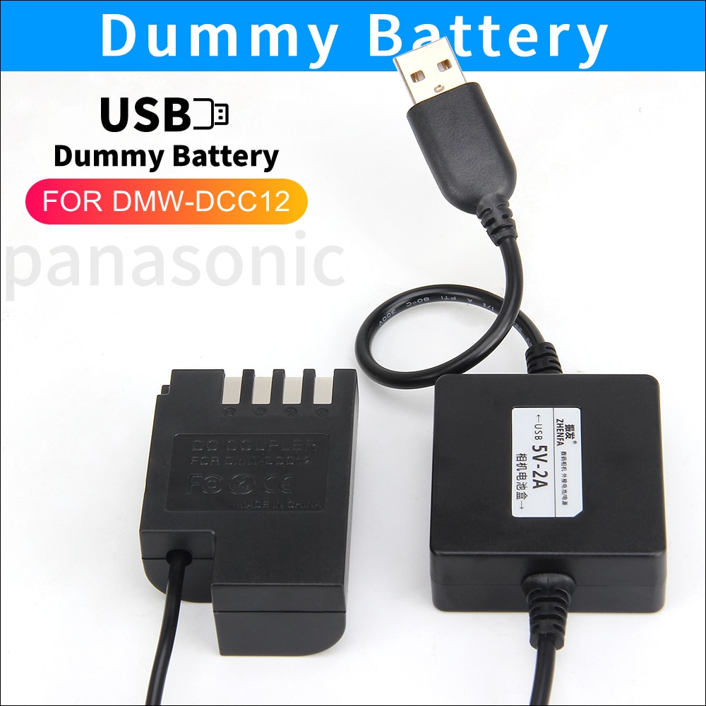 Batterie factice DMW DCC12 coupleur + accumulateurs adaptateur USB pour Panasonic Lumix GH5 GH4 GH5s G9