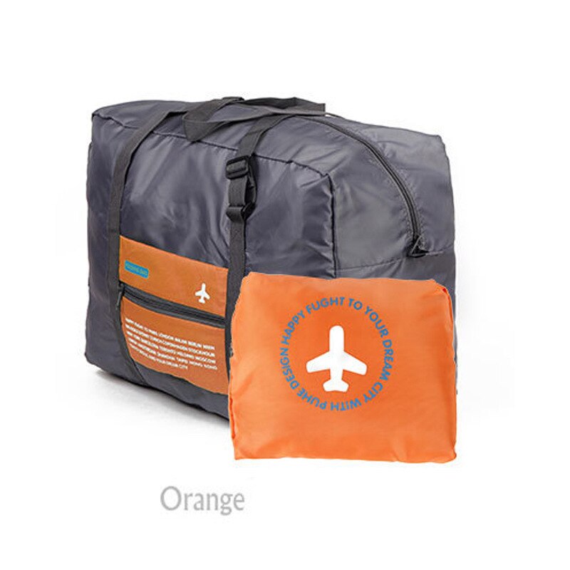 Sac de voyage étanche pour costume, en Nylon, grande capacité, pour femmes, sacs de voyage pliables, bagages à main, emballage, Cubes, ensemble organisateur: Orange