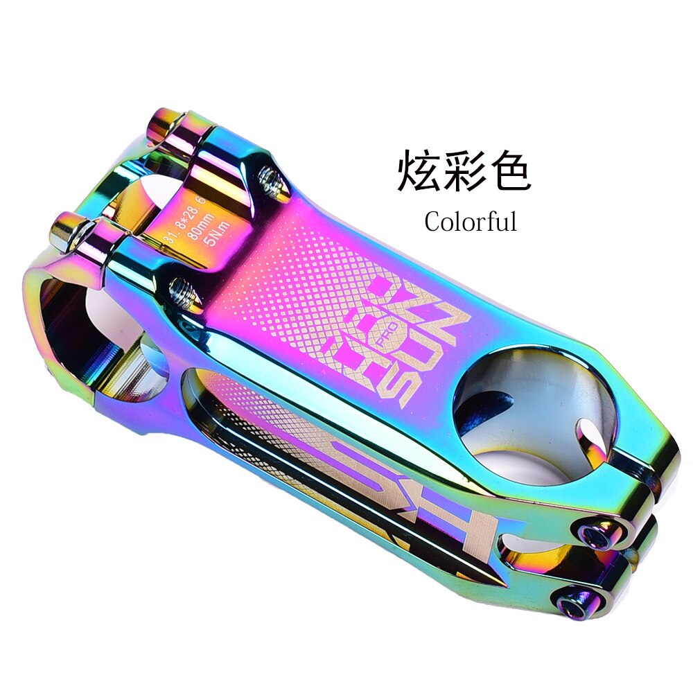 Hoge Sterkte Aluminiumlegering 6061 T6 Cnc Pvd Mtb Fiets Stuurpen 0 Graden 80 Mm Kleurrijke Diy Road Mountain fiets Stuurpen 31.8 Mm: color-5