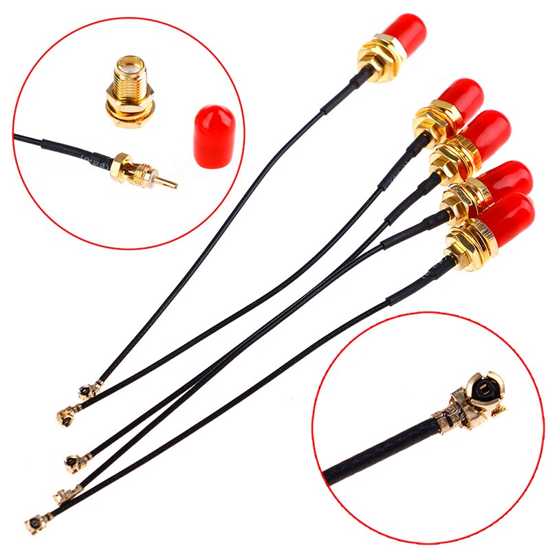 5 unids/lote Cable de extensión SMA Conector recto a uFL/u. FL/IPX/IPEX conector hembra Antena de cola de cerdo RF Cable de cola de cerdo 10cm