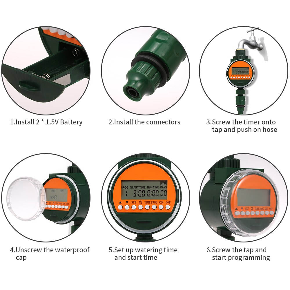 Irrigation timer Outlet Programmable Hose Faucet Timer With Rain Sensor 3/4" 1/2" Tap Automatic Water Gateway Irrigation Timer