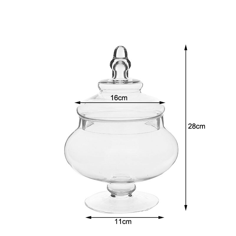 European Transparent Glass candy jar with Wedding dessert decoration candy, snacks, dried fruit jar Storage tank 3PCS/set: M02