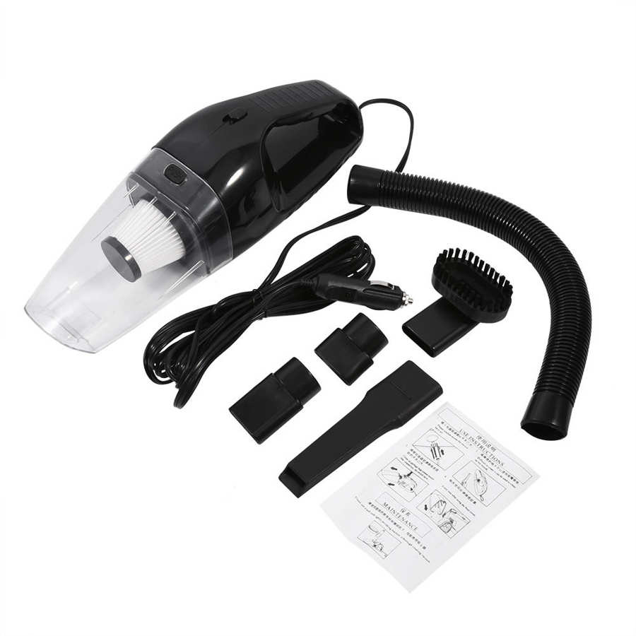 Hand Push Sweepers 3 Colors Useful 12V 120W Portable Handheld Wet & Dry Auto Car Vacuum Cleaner With 5m Cable Hand Push: Black