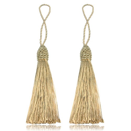 10 st/lot 13 färger 15cm långa siden tofs fransar hängen kinesiska knut tofsar för gör-det-själv smycken halsband tillverkningsmaterial  f4000: Gula tofsar