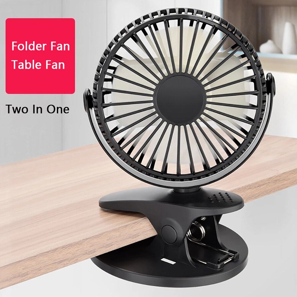 Portable Usb Dual Battery Clip Fan Mini Portable Charging Fan Clip Small Fan Office Desktop Car Clip Fan No Battery