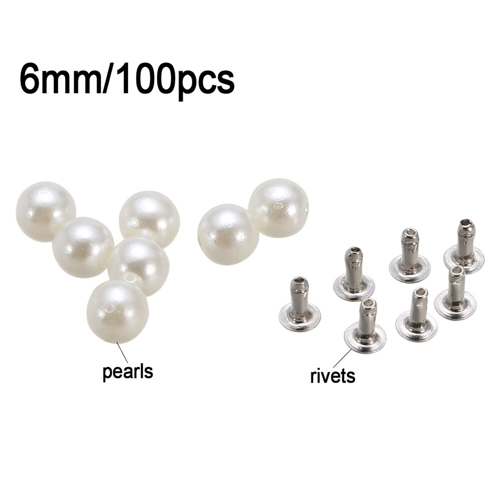 100 Stuks Wit 6Mm-16Mm Parels Klinknagels Studs Kr... – Grandado