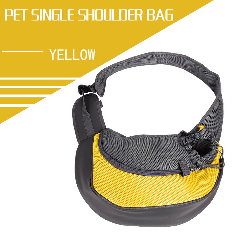 Cat Carrier Bag Outdoor Pet Shoulder bag Carrier Backpack Breathable Portable Travel Foldable Bag For Small Dogs Cats Pet Supply: Yellow / L