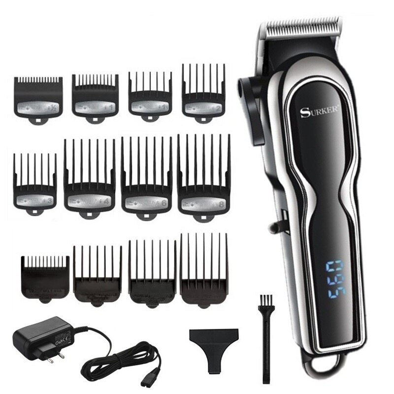 cordless Powerful hair clipper hair trimmer for men electric hair cutter hair cutting machine haircut adjustable: 12 guiding combs
