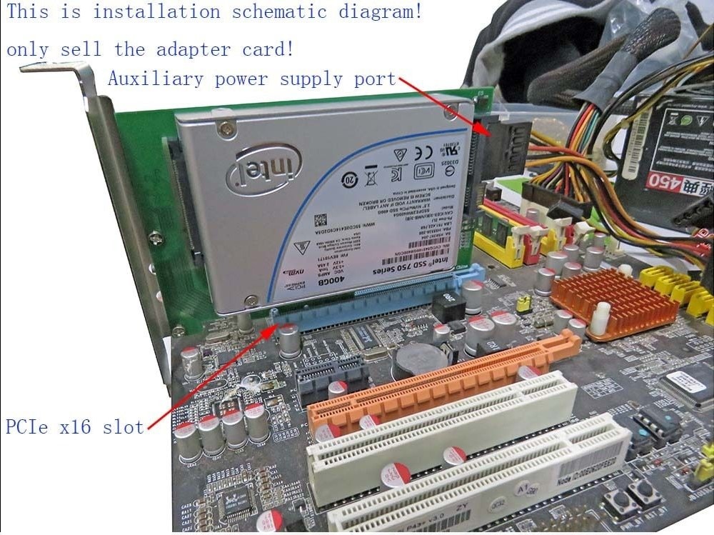 PCIe x4 to U.2 SFF-8639 MZ6ER400HAGM OCZ Z-Drive 6000 ZD6000-800GB ZD6000-1600GB ZD6000-3200GB 2.5" NVMe PCIe SSD adapter card