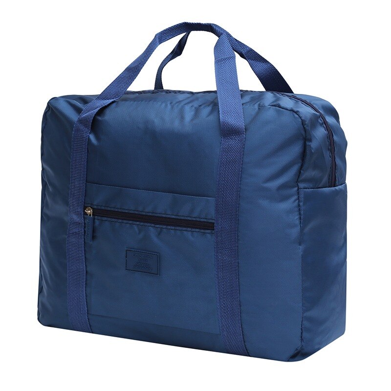 Portable Multi-function Bag Folding Travel Bags Nylon Waterproof Bag Large Capacity Hand Luggage Business Trip Traveling Bags: navy