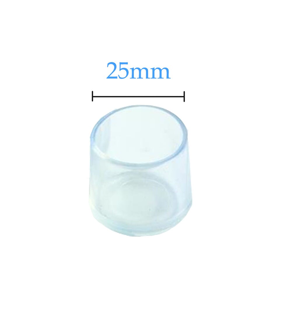 8 stücke Silikon Stuhl Bein Caps Füße Pads Möbel Tisch Stuhl Bein Boden Füße Cap Cover Schutz Transparent möbel beine: circle 25mm