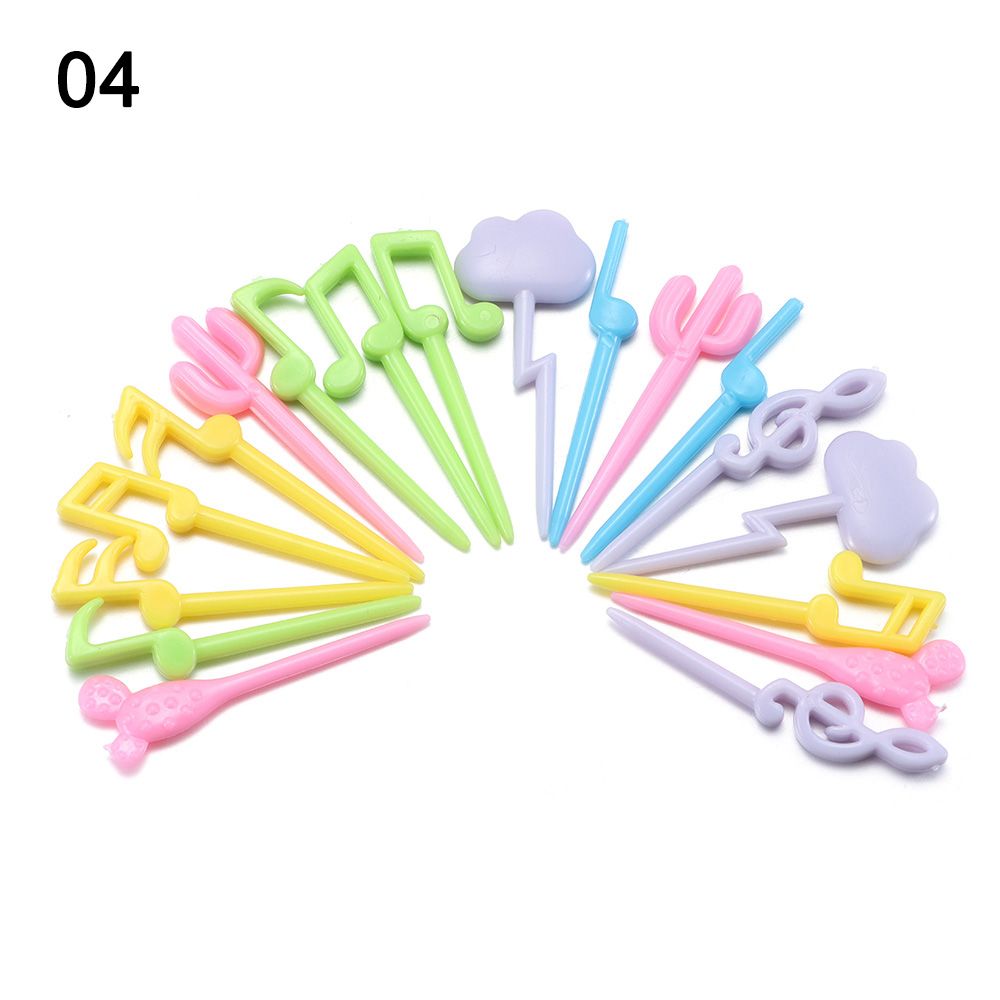 1Set Mini Animal Farm Cartoon Food Picks Reusable Children Snack Cake Dessert Food Fruit Forks Lunch Bento Party Accessories: 4