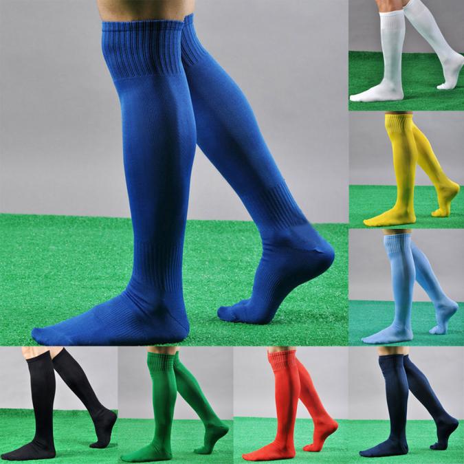 Warm Fall Winter Cool Mens Socks Sport Football Soccer Long Socks Near Knee High Sock Baseball Hockey Yellow Blue Socks #j2p