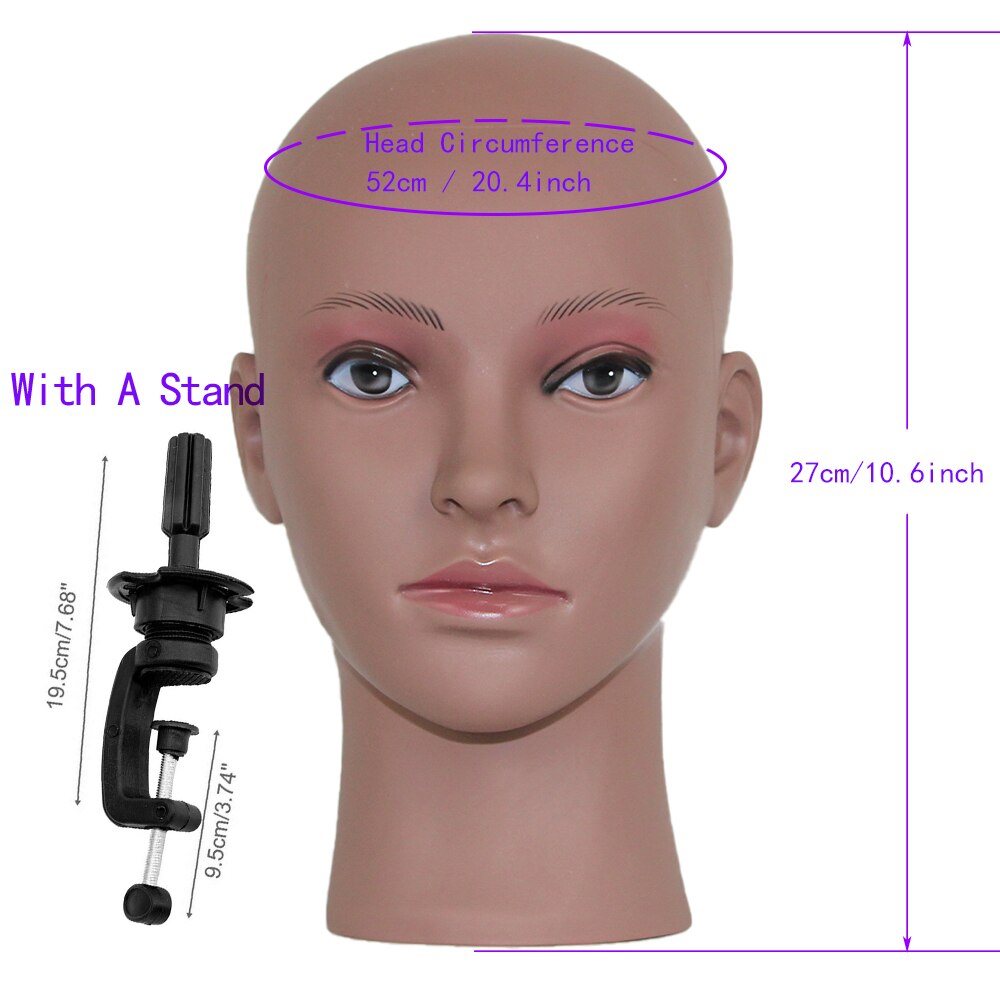 Bald Mannequin Head Stand Soft PC Really 3D eyes manikin head Wig holder for Wigs Display Hat Display Glasses Display: A1