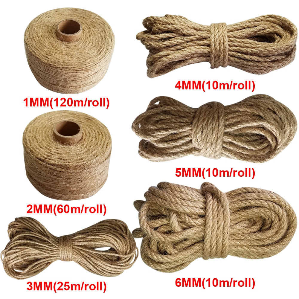 100% Natuurlijke Jute Draad Touw Macrame Cords Voor Decoratie Handgemaakte Diy