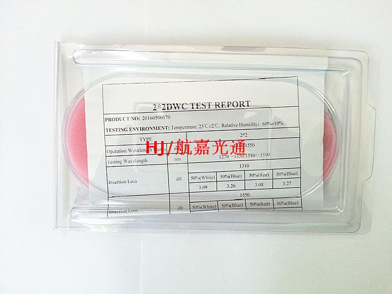 2X2 Fiber Splitter Two-to-two Fiber Coupler Single-mode Dual-window 1310/1550FC/APC Steel Tube Package