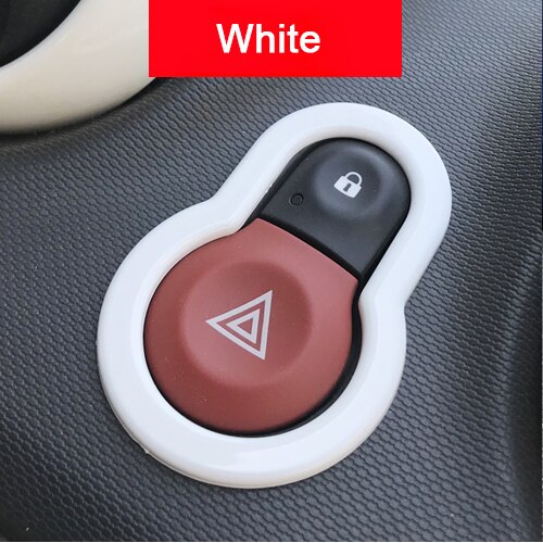 Car Interior Warning Light Lamp Switch Warning Button Trim Cover Sticker For Mercedes Smart Fortwo Forfour 453 Car Accessories: White