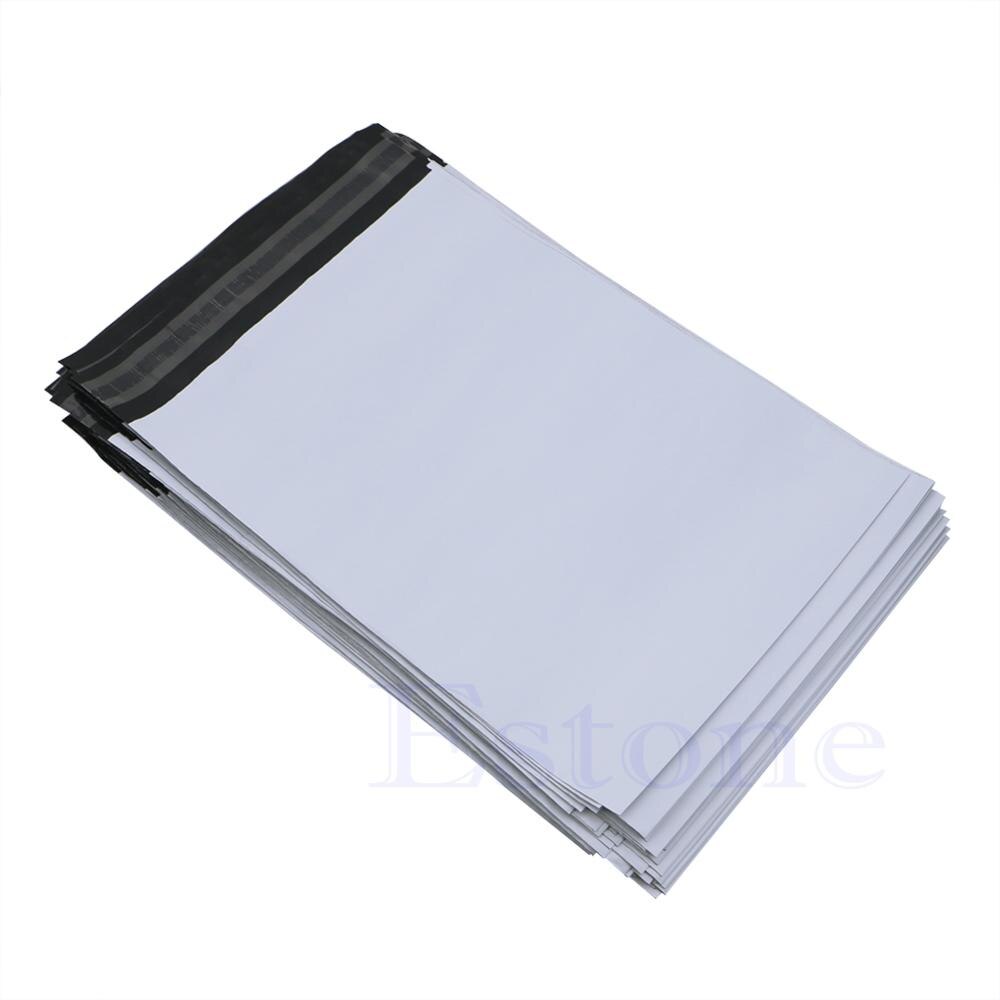 Lot 100Pcs 5 Sizes Poly Mailer Self Sealing Plastic Mailing Bag Polybag: 20x34cm