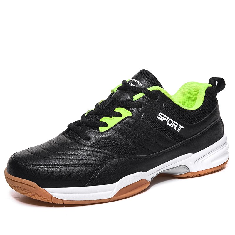 Badminton Schoenen Mannen Ademende Anti-Gladde Sport Schoenen mannen Training Athletic Shoe Lace-up Tennis Sneakers mannen Schoeisel: Zwart / 9.5