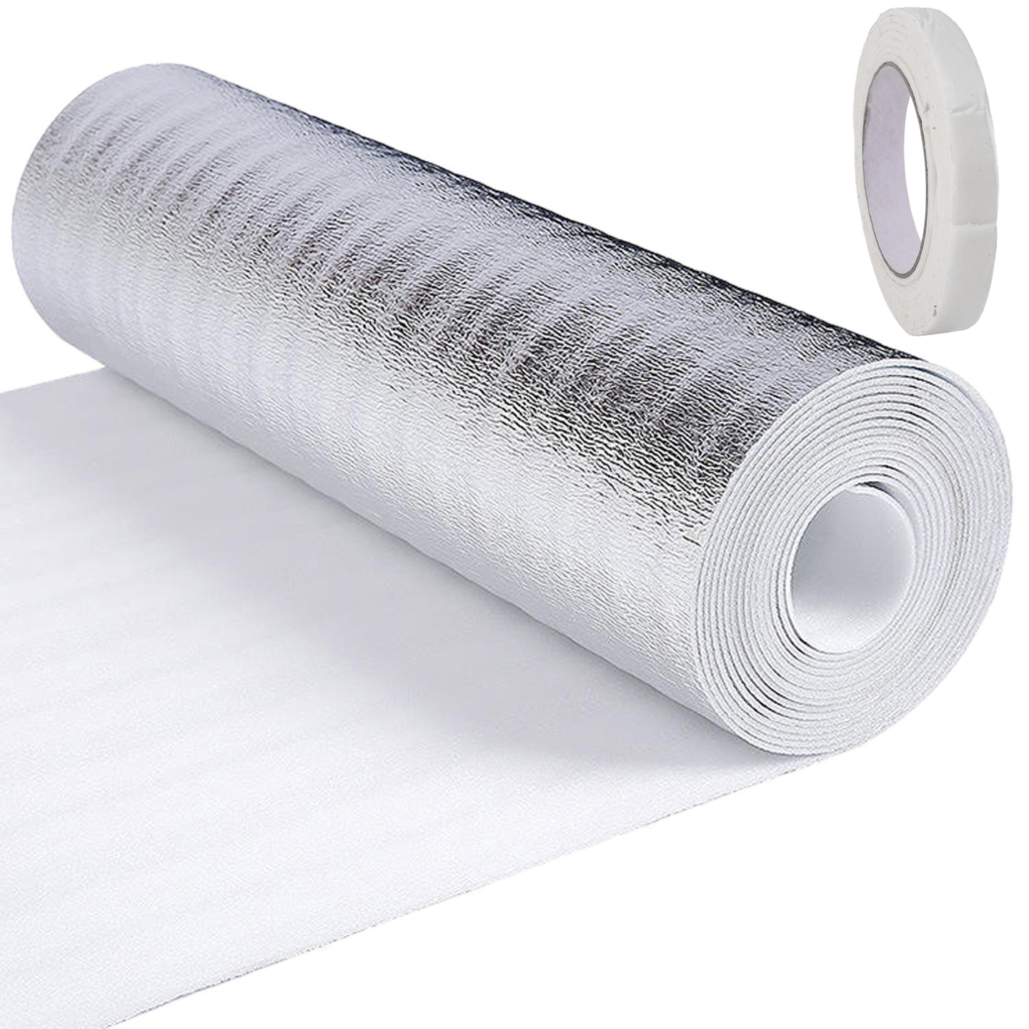 2m isoleringsfolie av aluminium, pärlbomull för sommarfönster, blomkrukor, isolering som skyddar mot frysning, foliefilm med tejp: 250 cm x 200cm