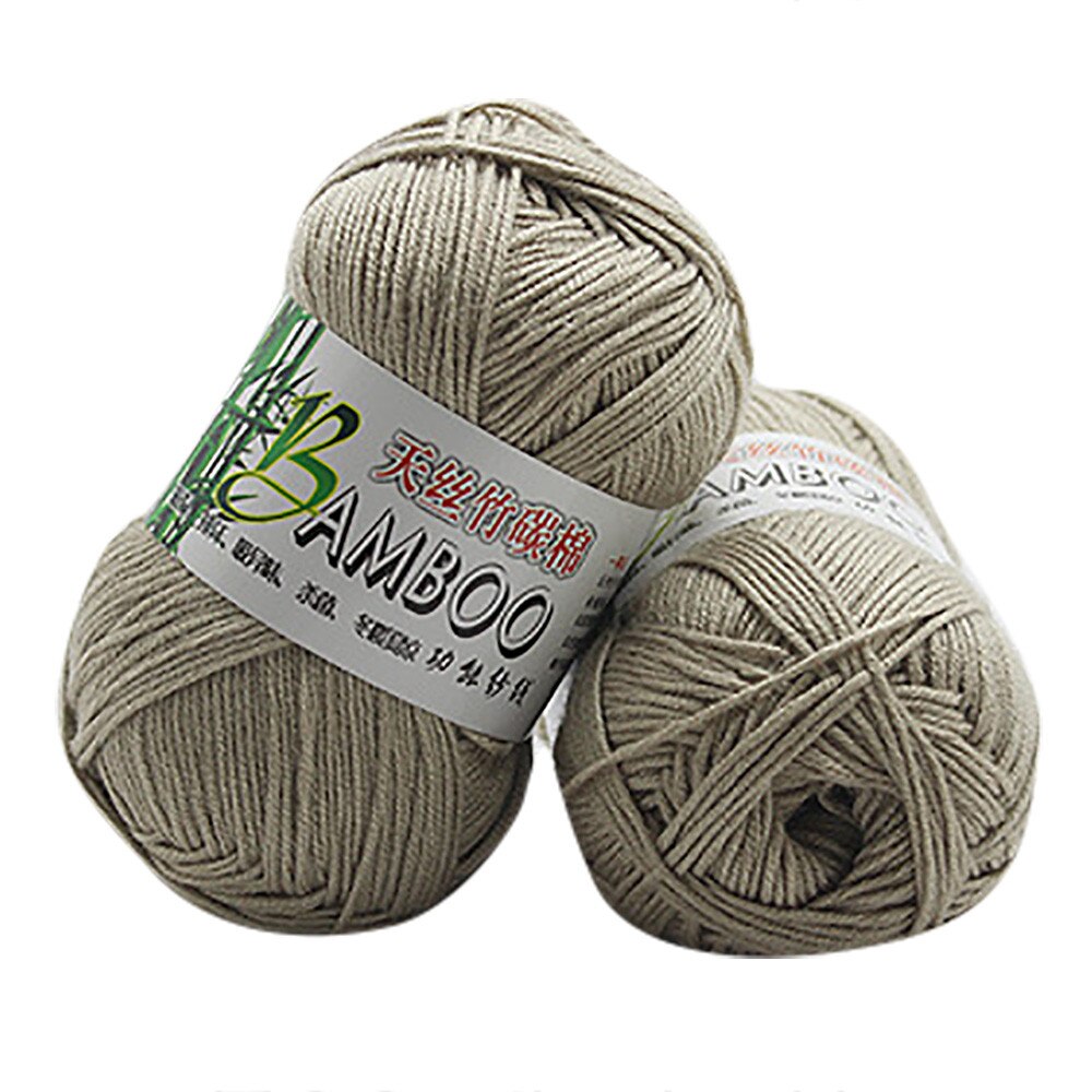 Bambou coton doux naturel tricot Crochet tricots laine fil doux pour tricoter à la main 30% coton 70% bambou Fiber 50g A20: G