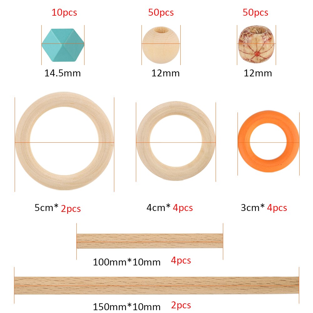 Macrame Cord Kits Natural Cotton Rope with Wood Ring Wood Stick for DIY Teether Macrame Kit Wall Hanging Plant Hanger