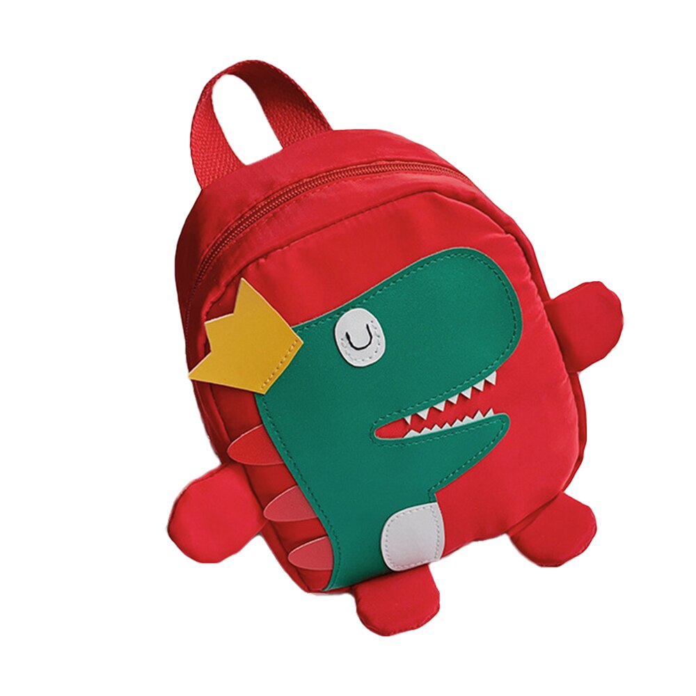 Sødt lille barn børnehave skoletaske 3d tegneserie dinosaur mini rygsæk baby dreng pige skoletaske: Rød