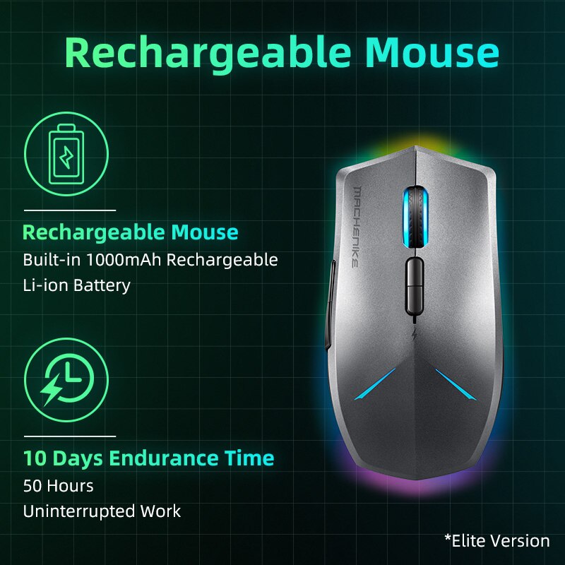 Machenike M7 wireless mouse gaming mouse OMRON RGB backlight Programmable rechargeable 16000 DPI computer mouse