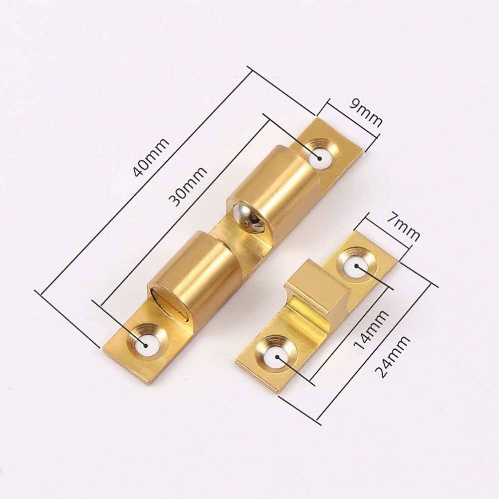 1 stk. dobbelt fjederstål kuglelås 40/50/60/70mm messing kobber dørfang dæmper buffer skab spænding lås dør kofanger