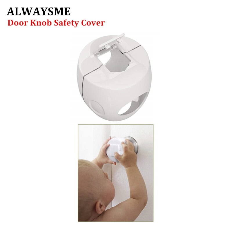 ALWAYSME Voor Baby Kids Deurknop Veiligheid Cover Deurknop Proof Covers Veiligheid Deurklink Cover Afsluitbare Zachte PP materiaal