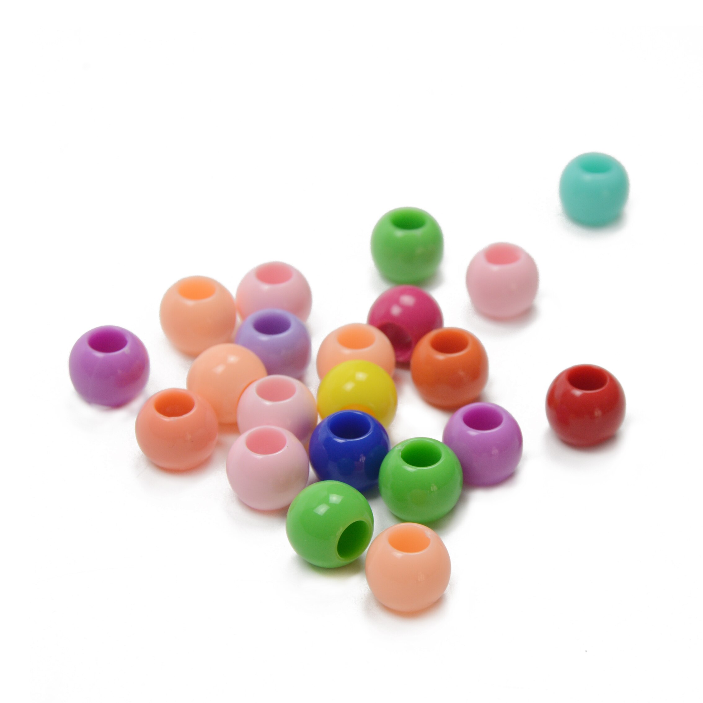 Colorful Braiding Hair Bead 50Pcs Plastic Dreadlock Hair Beads 6MM Big Hole Dreadlock Bead/Ring For Braiding Hair Extension