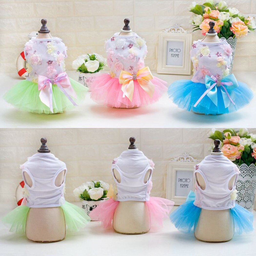 Summer Dog Dress Tutu Dress Pet Dog Clothes for Small Dog Wedding Dress Skirt Puppy Clothing Spring Pet Clothes Chihuahua Yorkie
