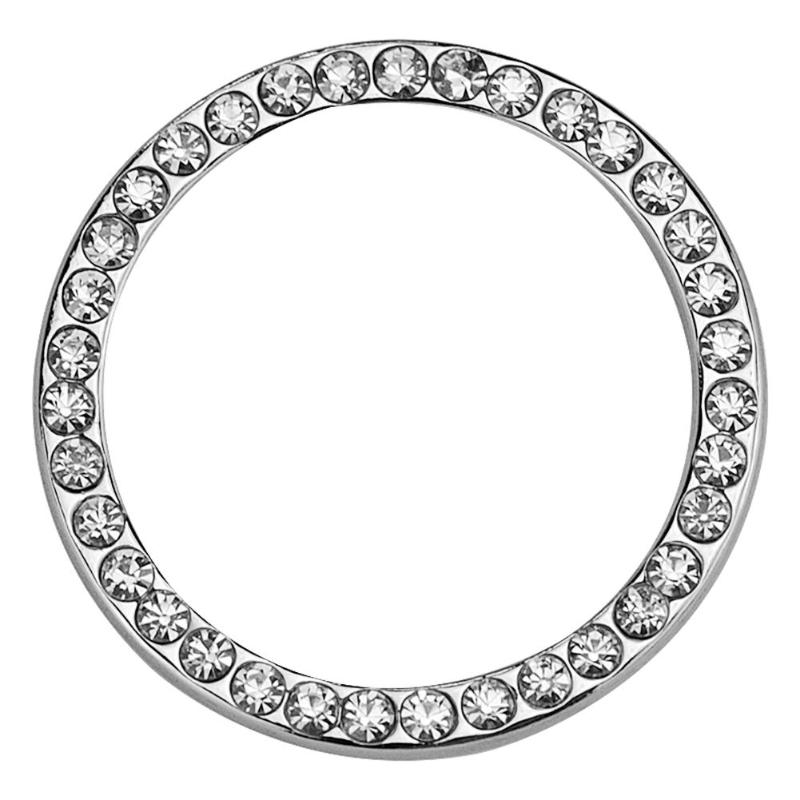 Accesorios decorativos para coche de 40mm/1,57 ", botón de inicio de automóvil, anillo decorativo de diamantes de imitación, embellecedor circular: White