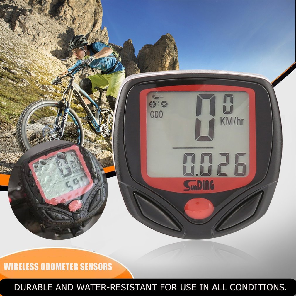 SUNDING SD Multifunctionele Fiets Computer Bedraad Kilometerteller Stopwatch Waterdichte Mini Digitale LCD Snelheidsmeter Tracker