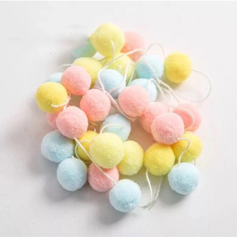 2.3M Babykamer Decoratie Macaron Gekleurde Haar Bal Kids Meisjes Decor Tent Beddengoed Bumpers Party Hanger Muur Opknoping Accessoire: Pink Yellow Blue