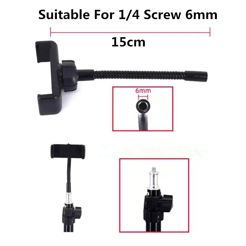 Telefoonhouder Flexibele slang Lange arm Telefoonclip voor ringlicht Vervangingsonderdeel 360-montage Clip Beugel Klemstandaard Statief Monopod